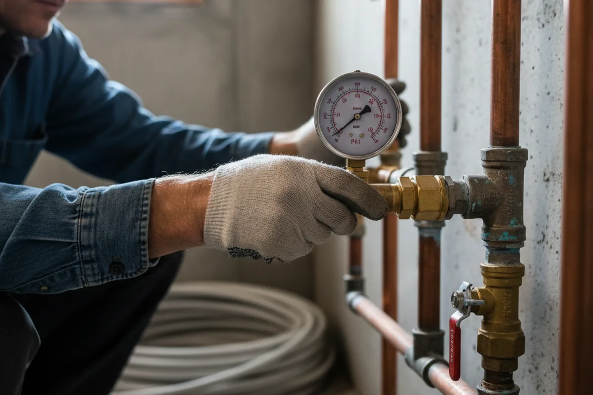 Pressure testing a repaired line during Water Line Repair in Homerville